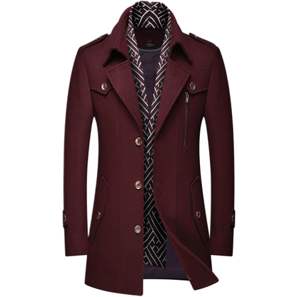 Chaqueta de lana hombre, estilo trench