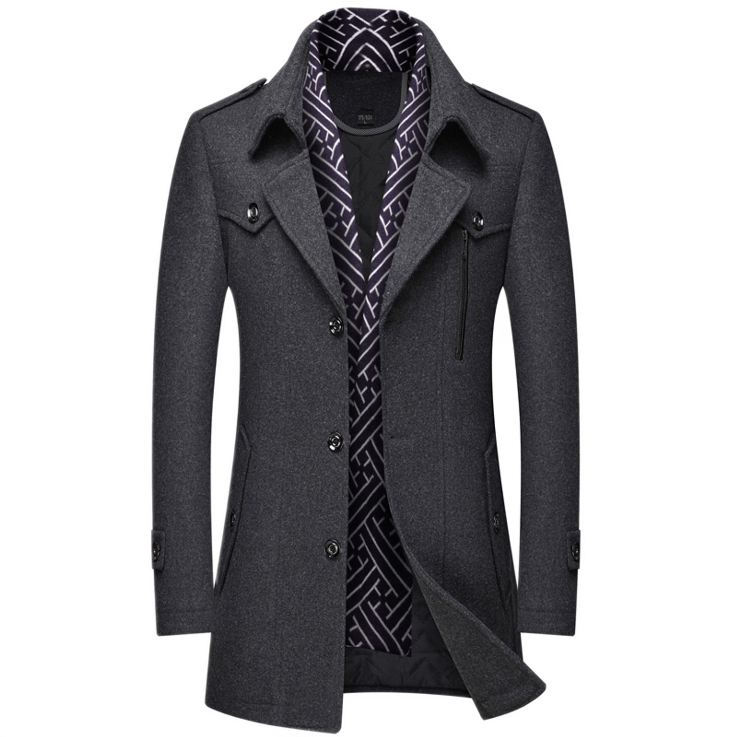 Chaqueta de lana hombre color gris, trench