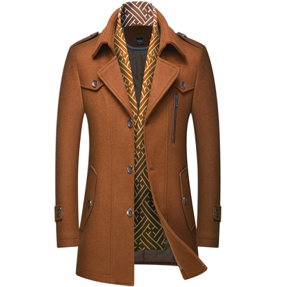 Chaqueta de lana hombre color amarillo, trench