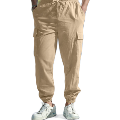 Pantalón hombre color albaricoque, con bolsillo