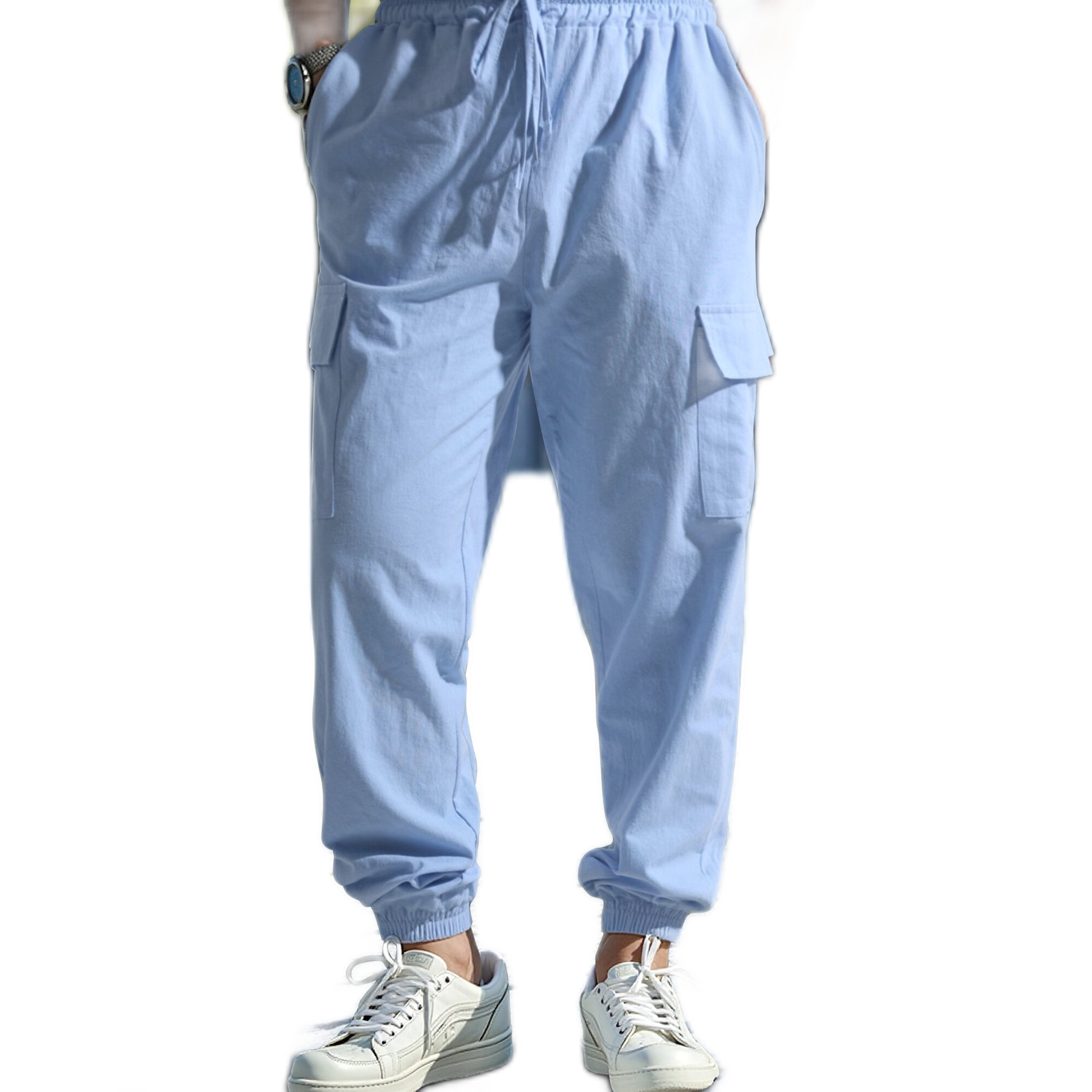 Pantalón hombre color azul lago, con bolsillo