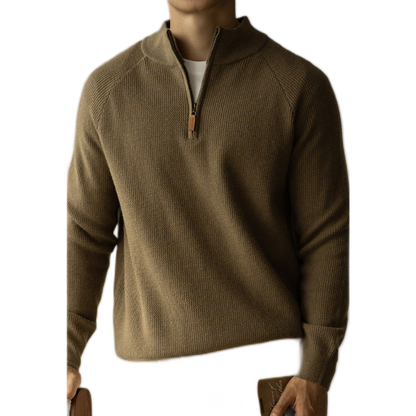 Sweater de lana hombre, cuello alto, color café