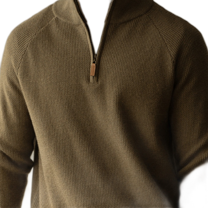 Sweater de lana hombre, cuello alto, color café