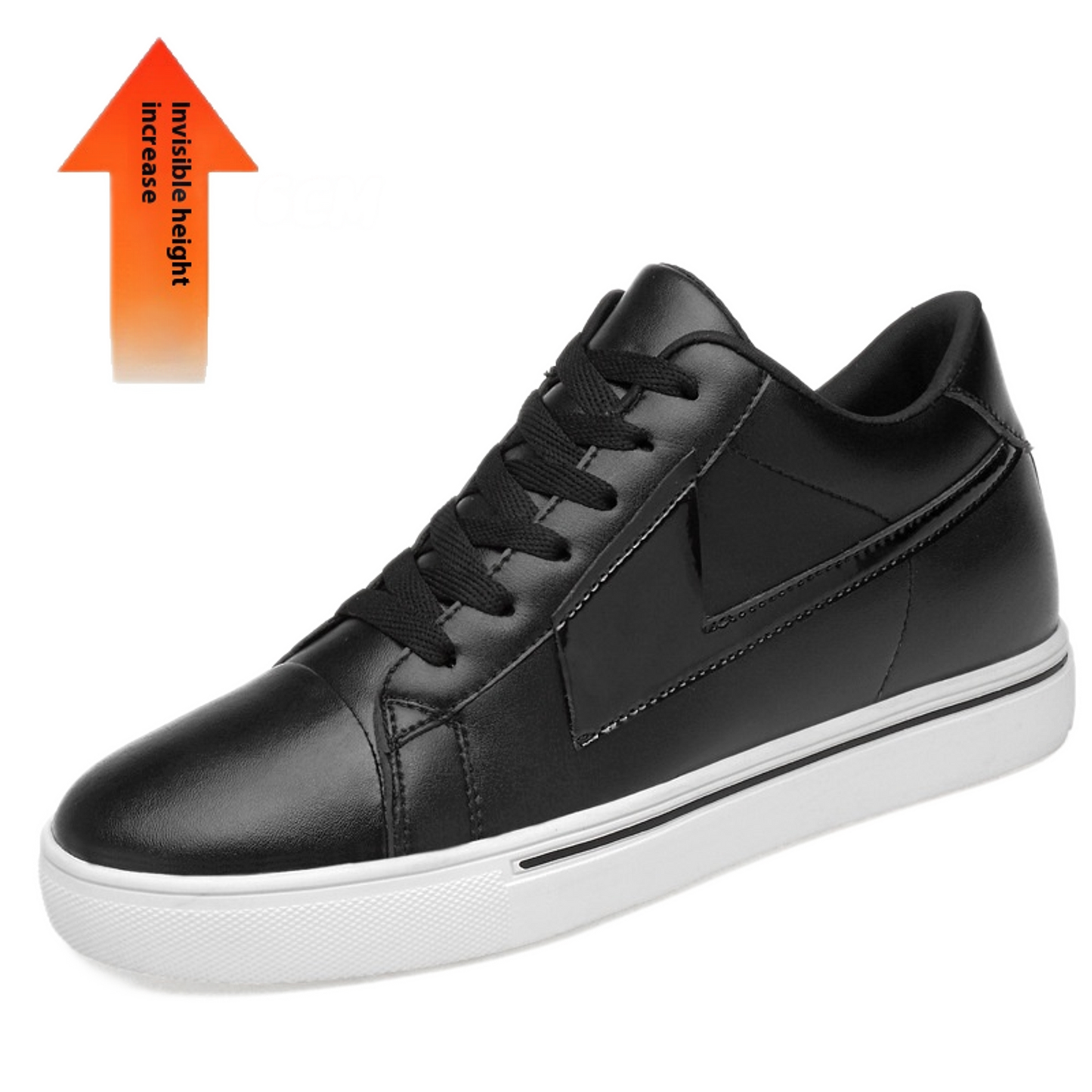 Zapato social de cuero hombre color blanco, alza de 6 cm
