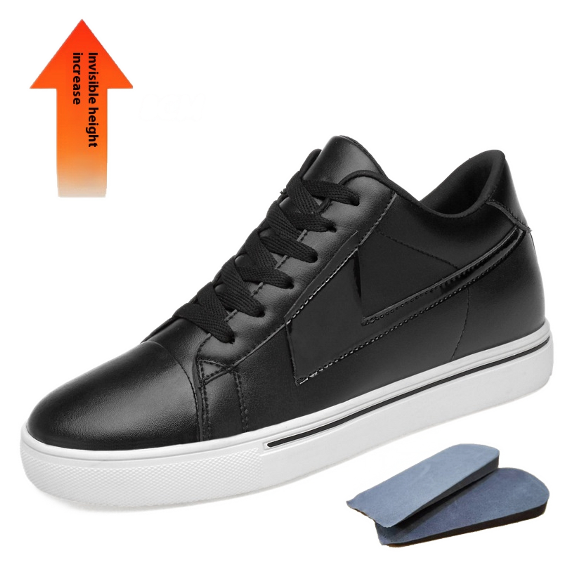 Zapato social de cuero hombre color blanco, alza de 8 cm