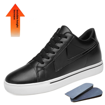 Zapato social de cuero hombre color blanco, alza de 8 cm