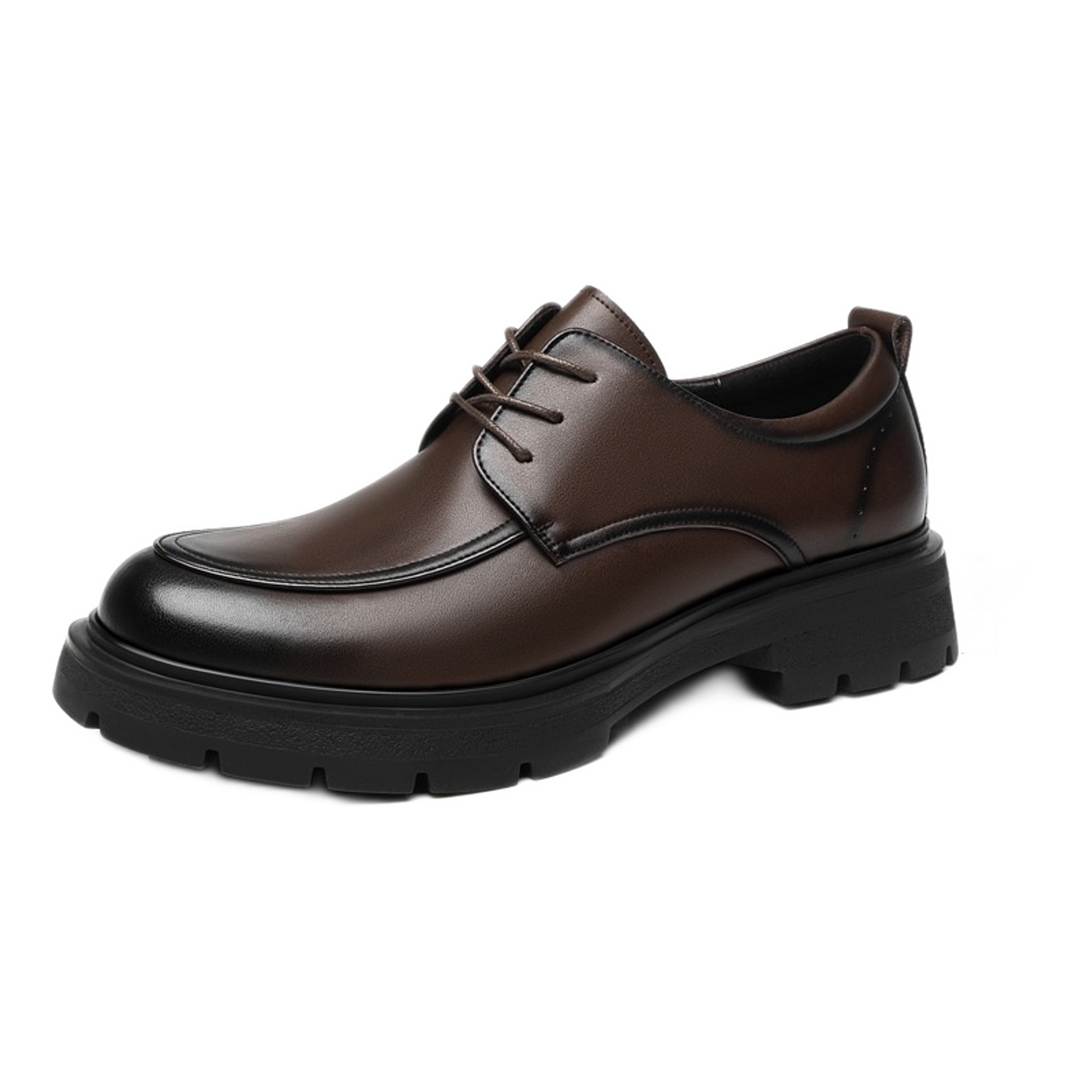 Mocasín de cuero hombre color café, suela plana