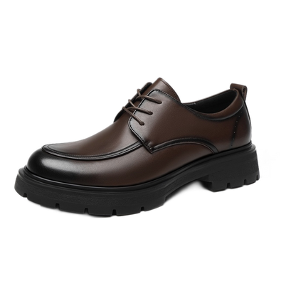 Mocasín de cuero hombre color café, suela plana
