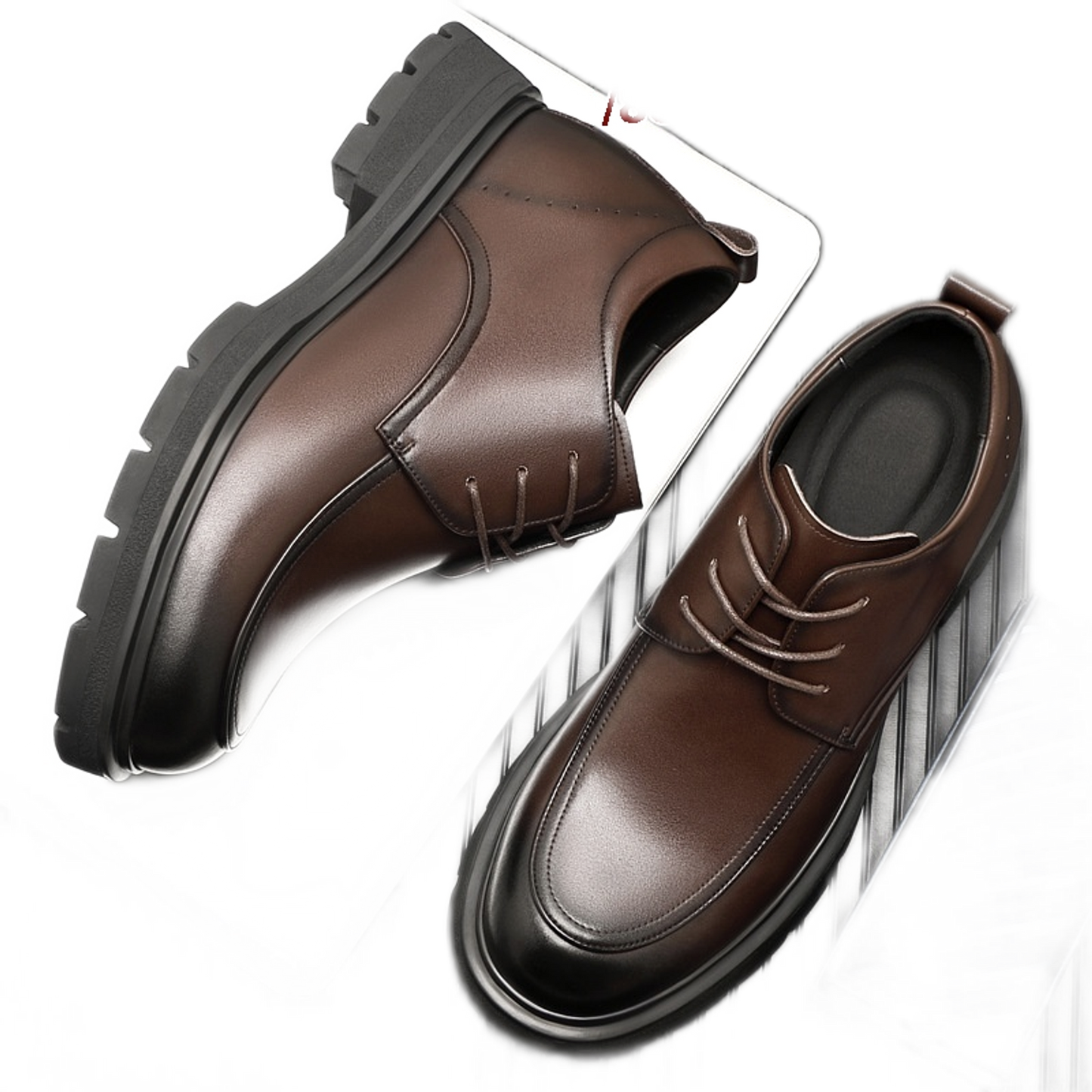 Mocasín de cuero hombre, con alza interna