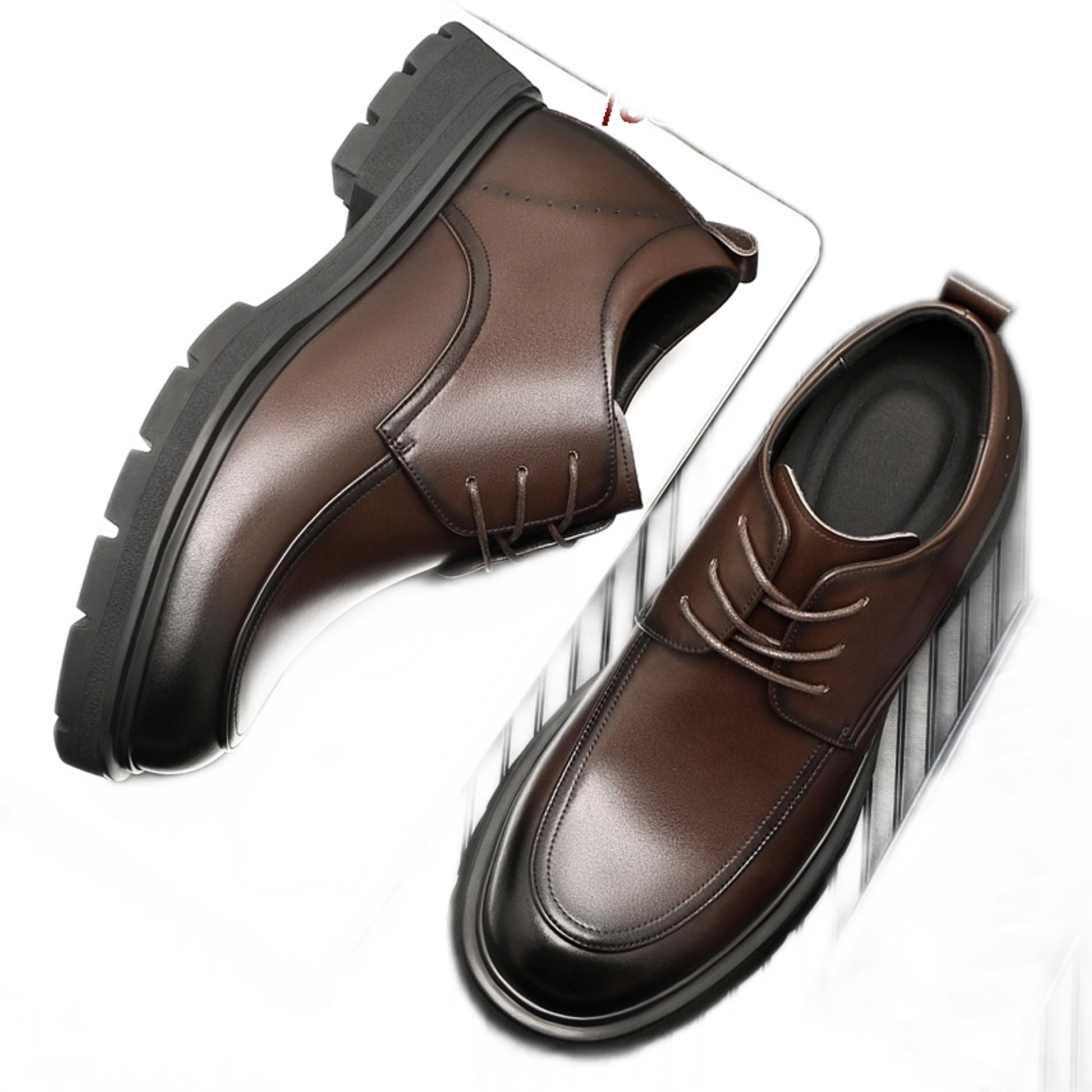 Mocasín de cuero hombre, con alza interna