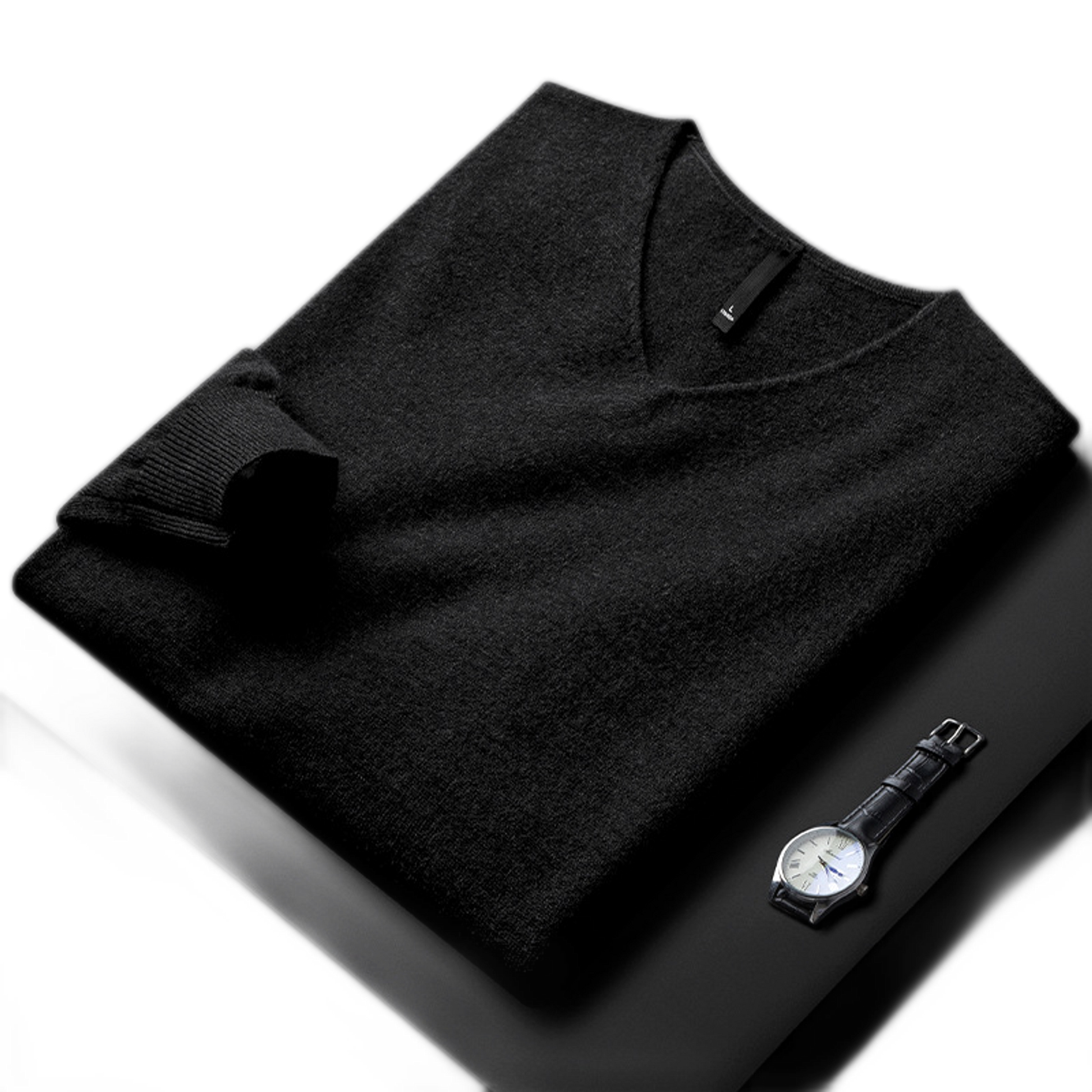 Sweater de cashmere hombre color negro