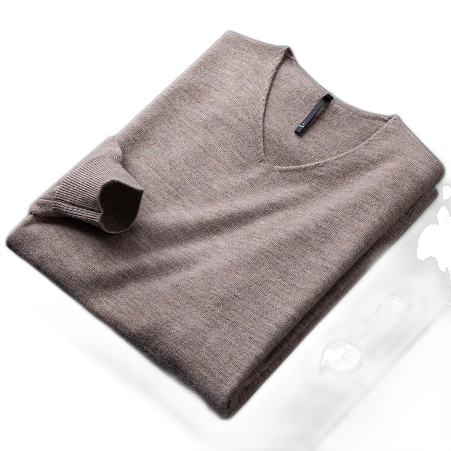 Sweater de cashmere hombre color camel