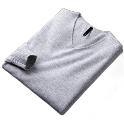 Sweater de cashmere hombre color gris claro