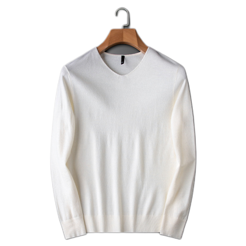 Sweater de cashmere hombre, cuello V manga larga