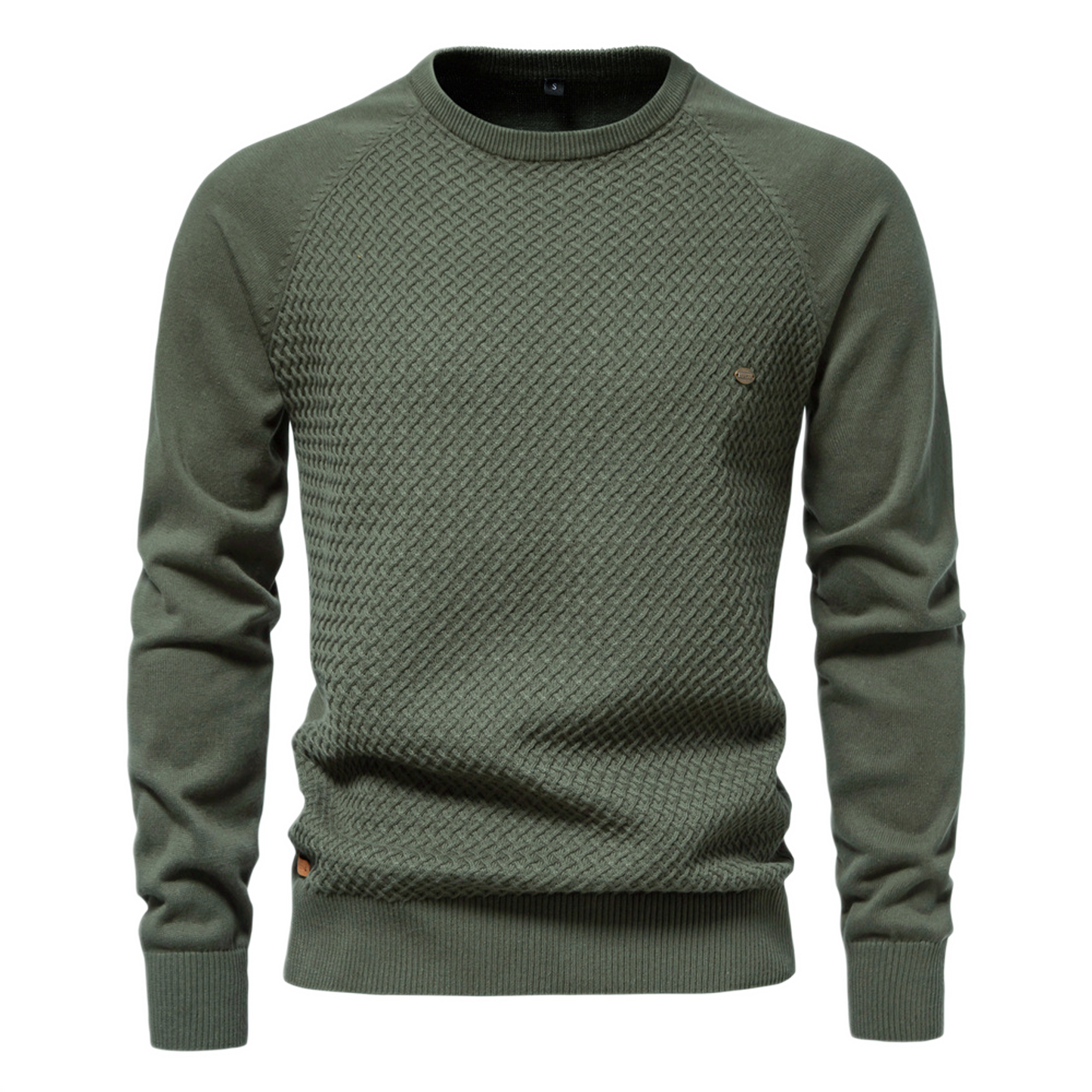 Sweater de algodón hombre color verde militar