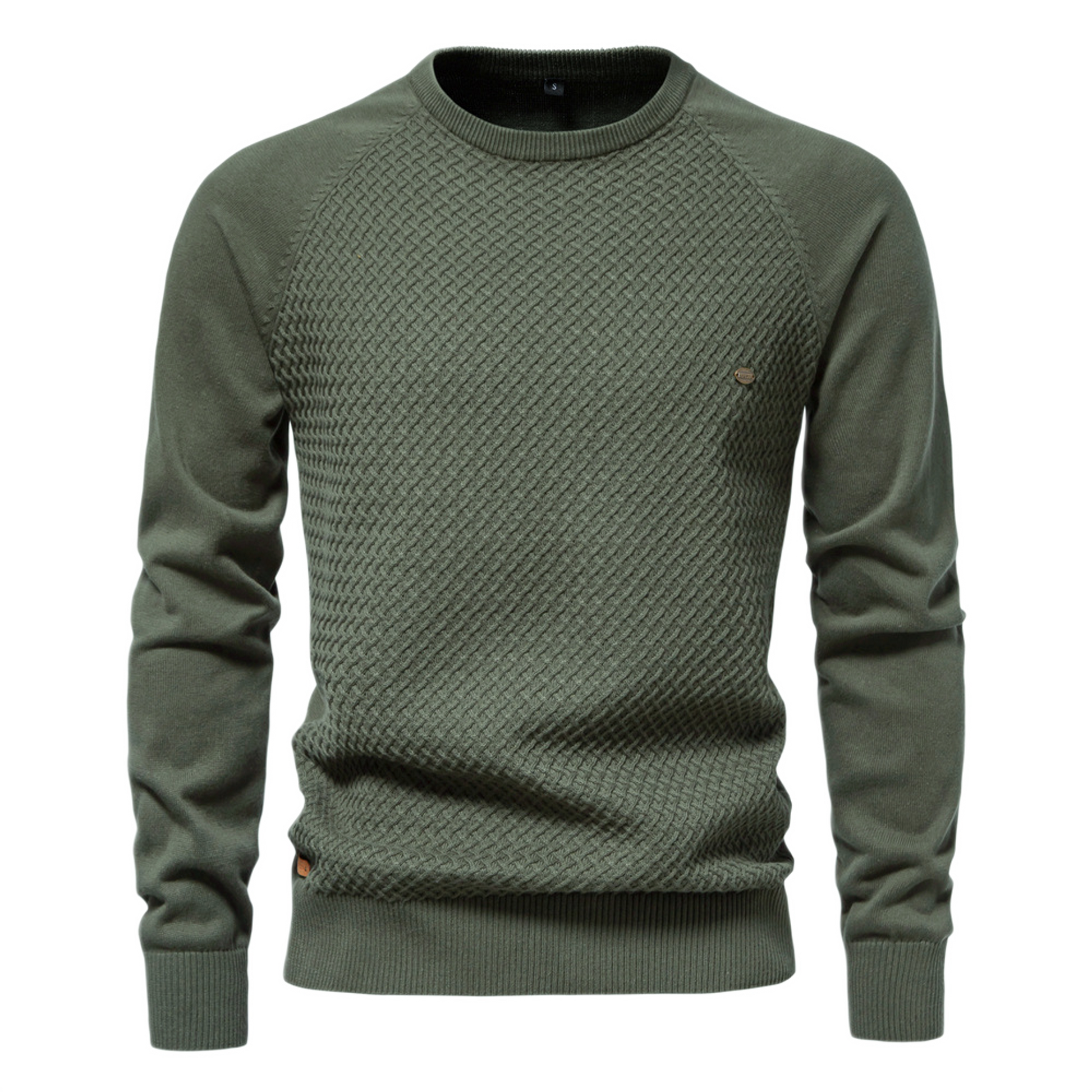 Sweater de algodón hombre color verde militar