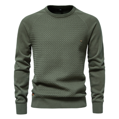 Sweater de algodón hombre color verde militar