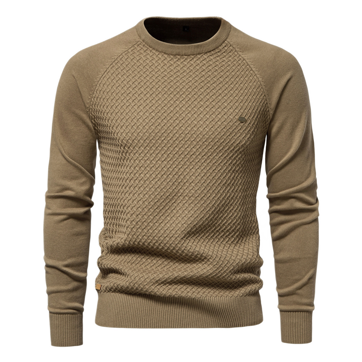 Sweater de algodón hombre color caqui