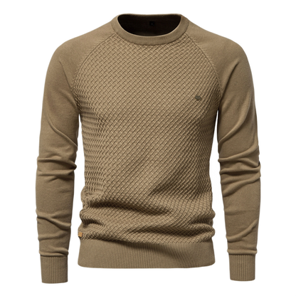 Sweater de algodón hombre color caqui