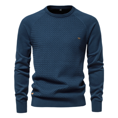 Sweater de algodón hombre color azul marino