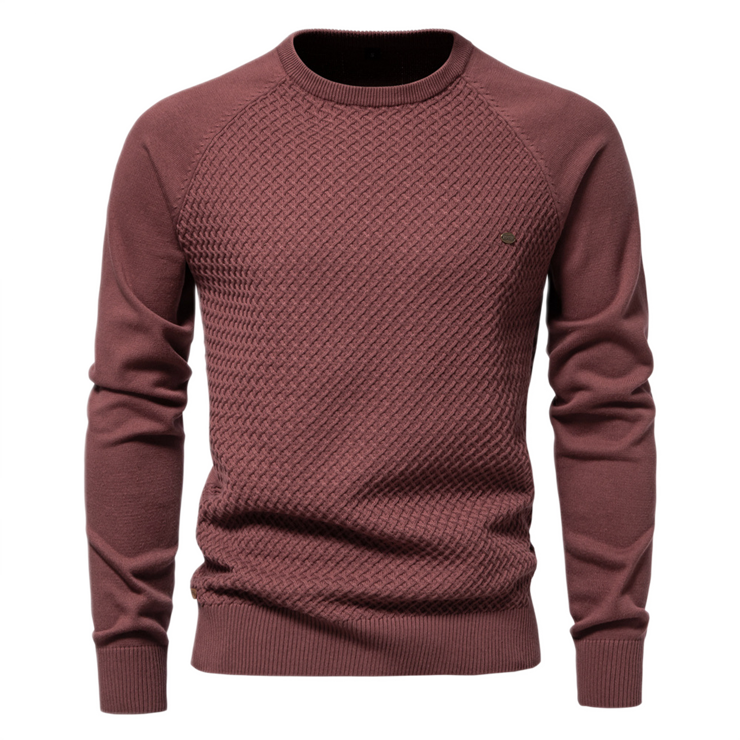 Sweater de algodón hombre color café rojizo