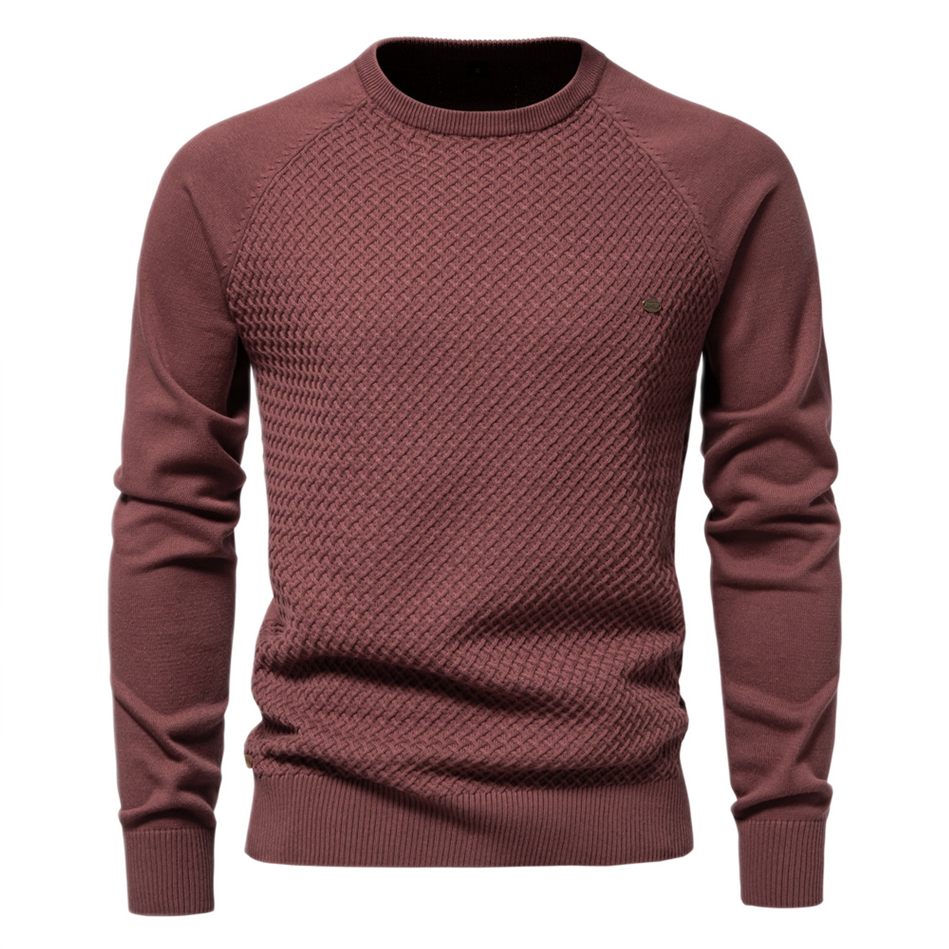 Sweater de algodón hombre color café rojizo