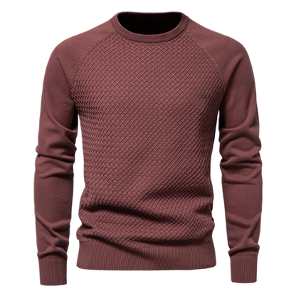 Sweater de algodón hombre color café rojizo