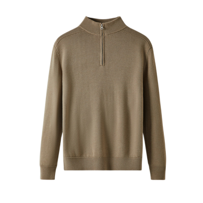 Sweater de lana hombre color café bronce