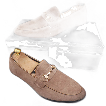 Mocasín de cuero hombre color beige, versión estándar