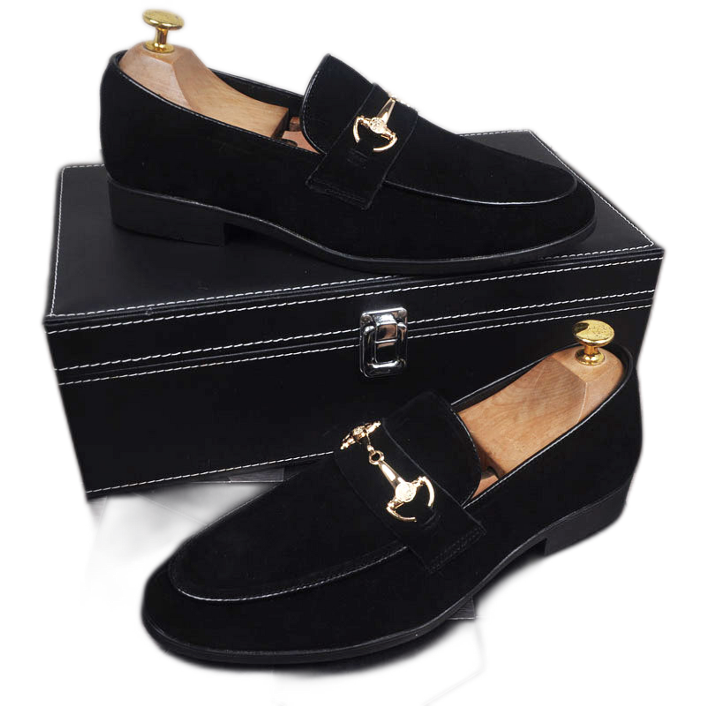 Mocasín de cuero hombre color negro, versión estándar