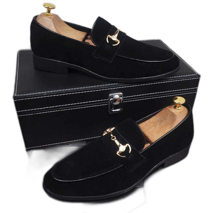Mocasín de cuero hombre color negro, versión estándar