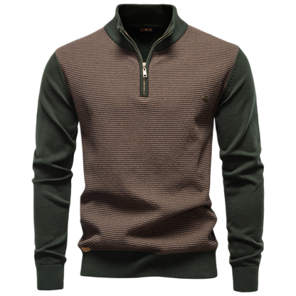 Sweater de algodón hombre color verde militar