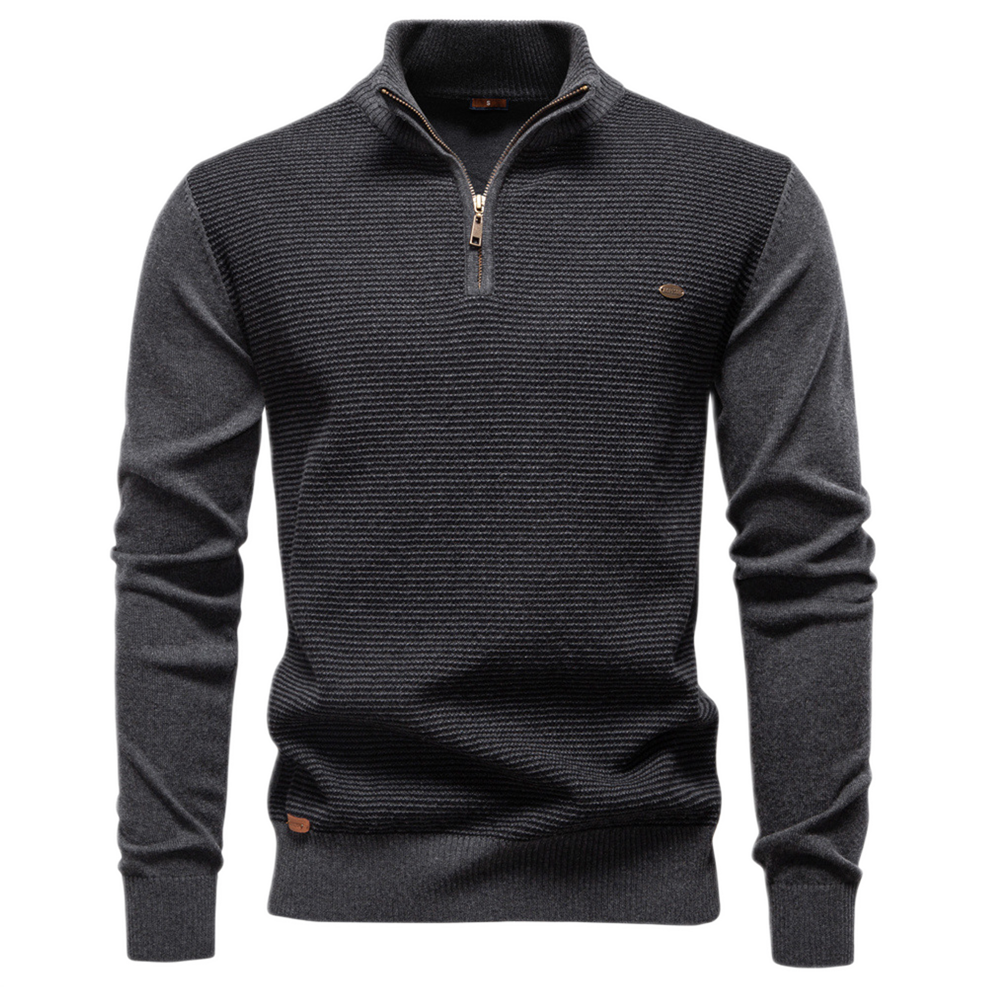 Sweater de algodón hombre color gris oscuro