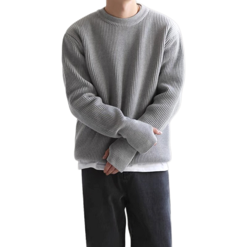 Sweater hombre, cuello redondo corte suelto