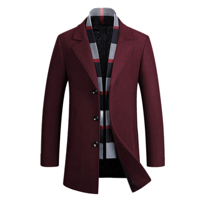 Chaqueta de lana hombre color rojo vino