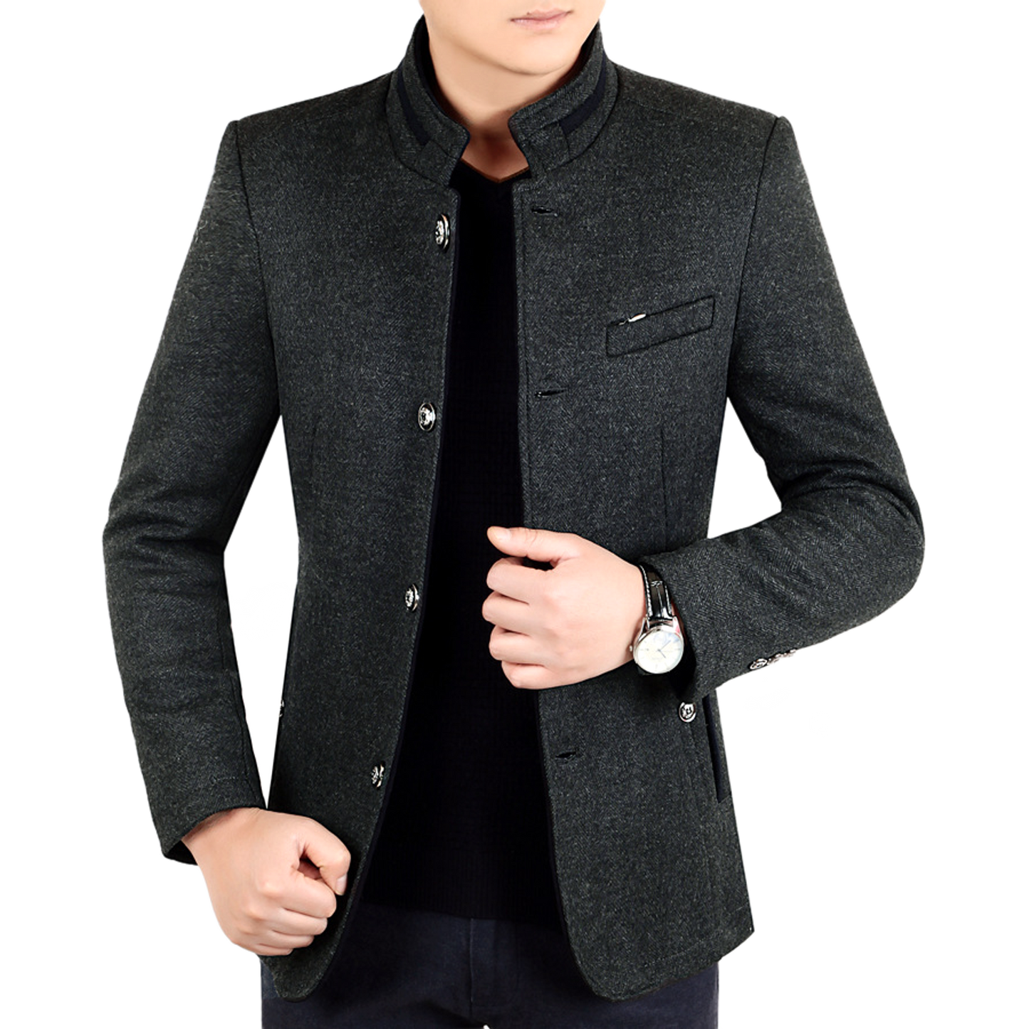 Chaqueta de lana hombre color gris