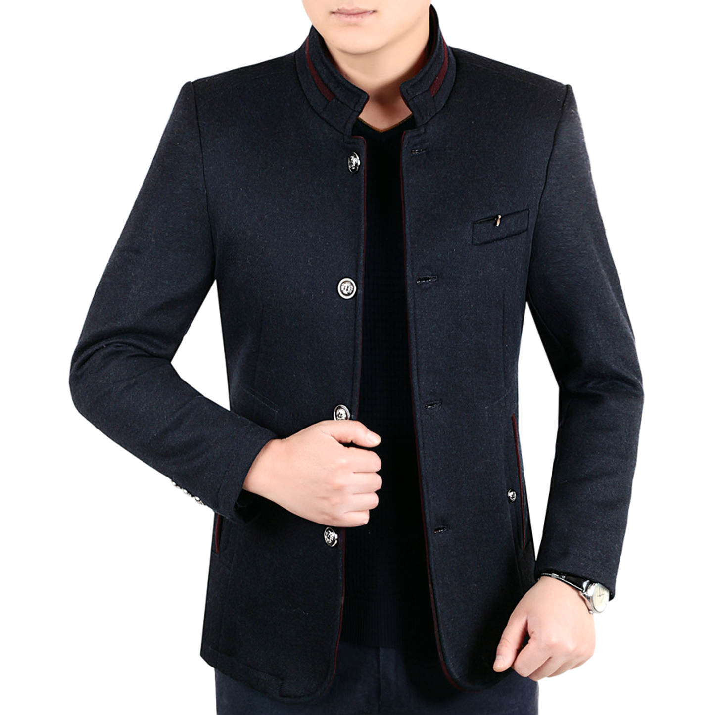 Chaqueta de lana hombre color azul marino