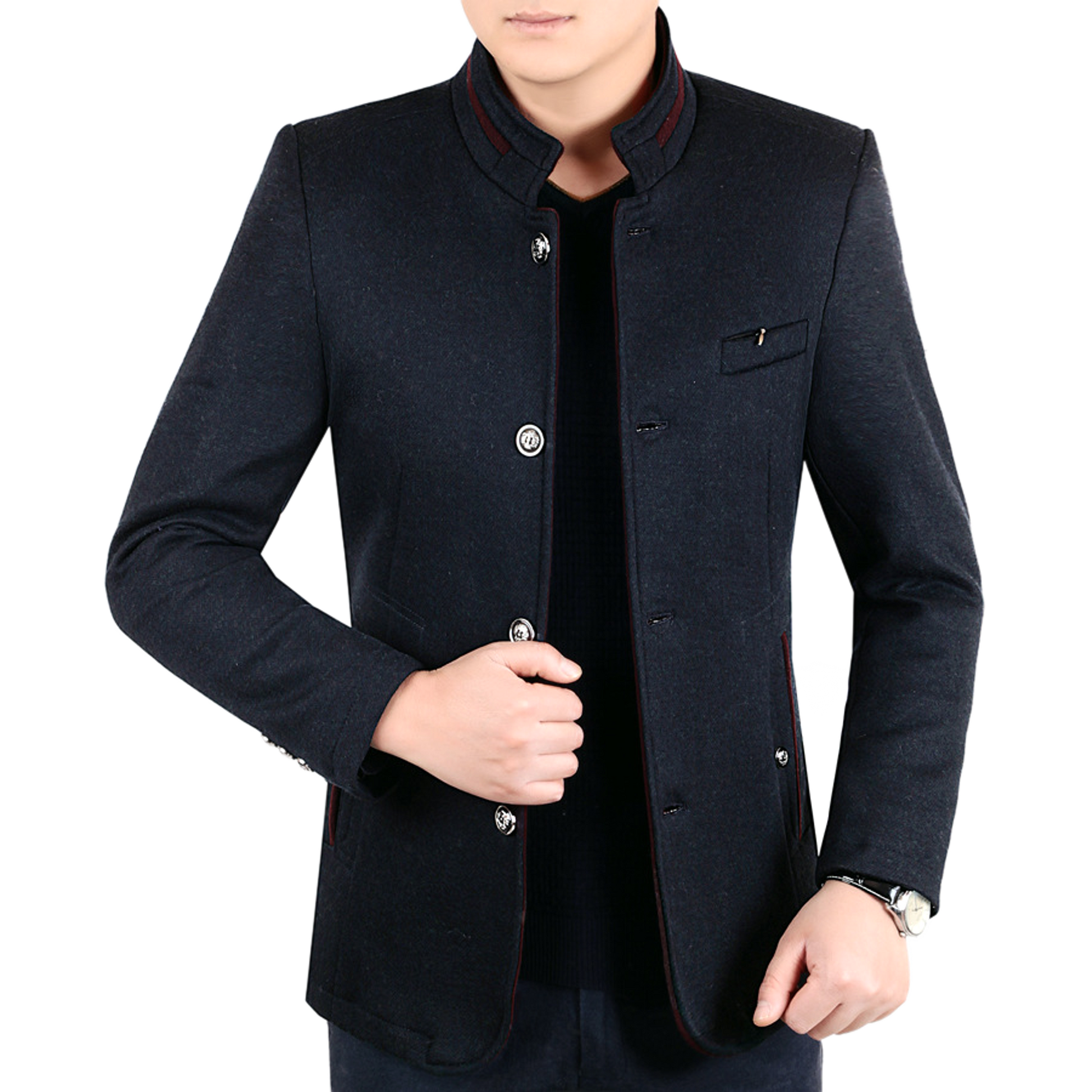 Chaqueta de lana hombre color azul marino