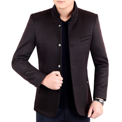 Chaqueta de lana hombre color rojo vino