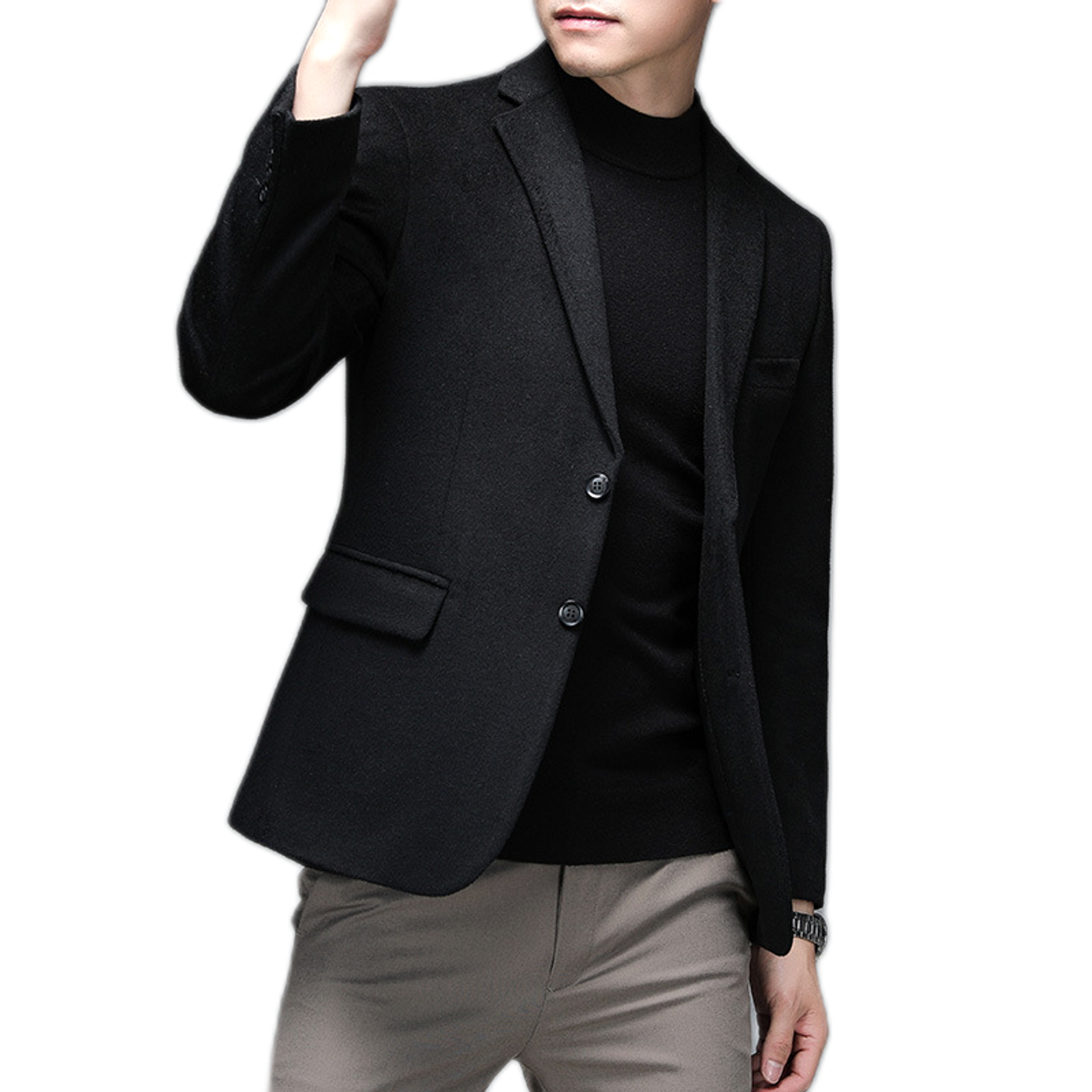 Blazer de lana hombre color negro