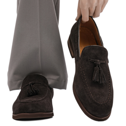 Zapato social de cuero hombre color café