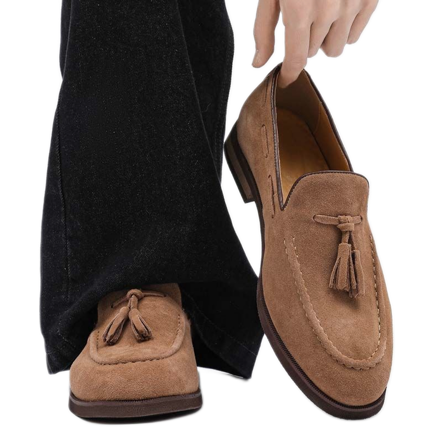 Zapato social de cuero hombre color mostaza