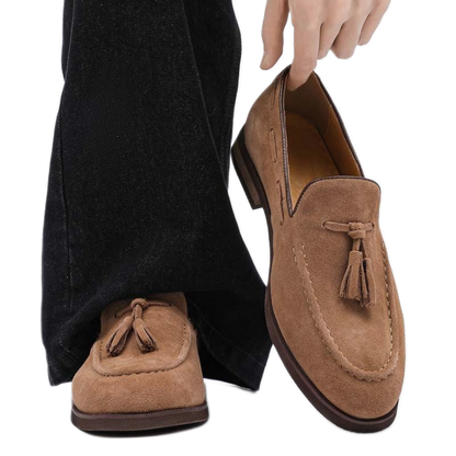 Zapato social de cuero hombre color mostaza