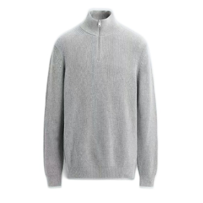 Sweater de algodón hombre color gris a rayas