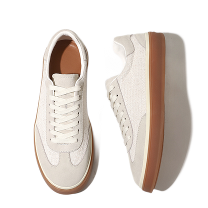 Zapato casual de cuero hombre color blanco, low-top