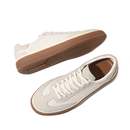 Zapato casual de cuero hombre color blanco, low-top