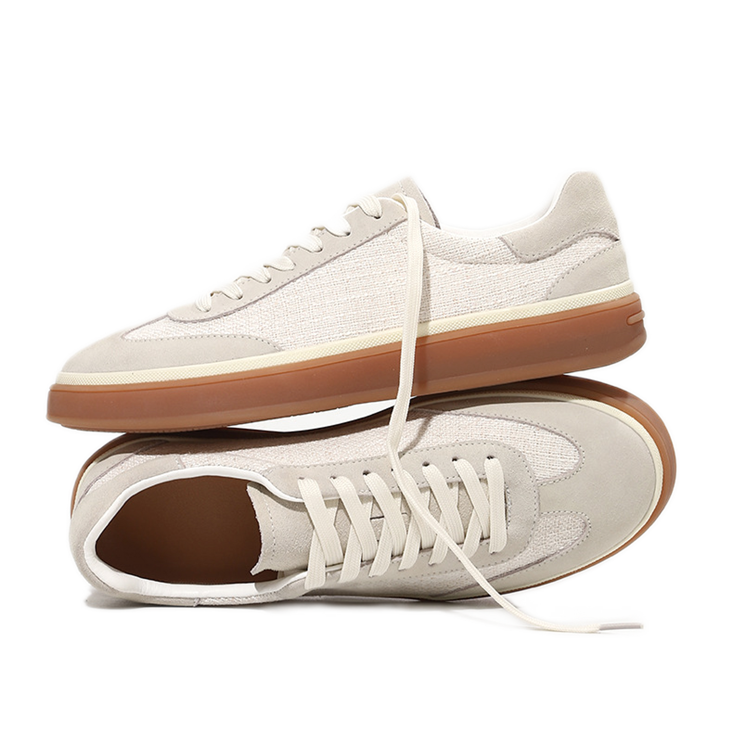 Zapato casual de cuero hombre color blanco, low-top