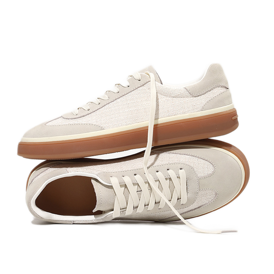 Zapato casual de cuero hombre color blanco, low-top