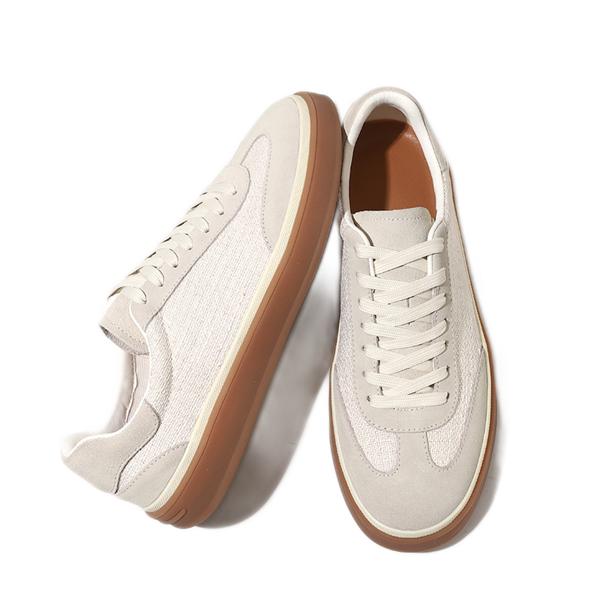 Zapato casual de cuero hombre color blanco, low-top