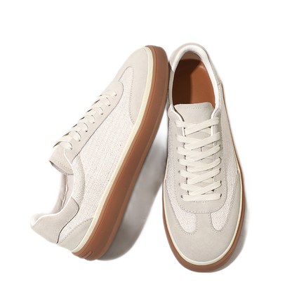 Zapato casual de cuero hombre color blanco, low-top